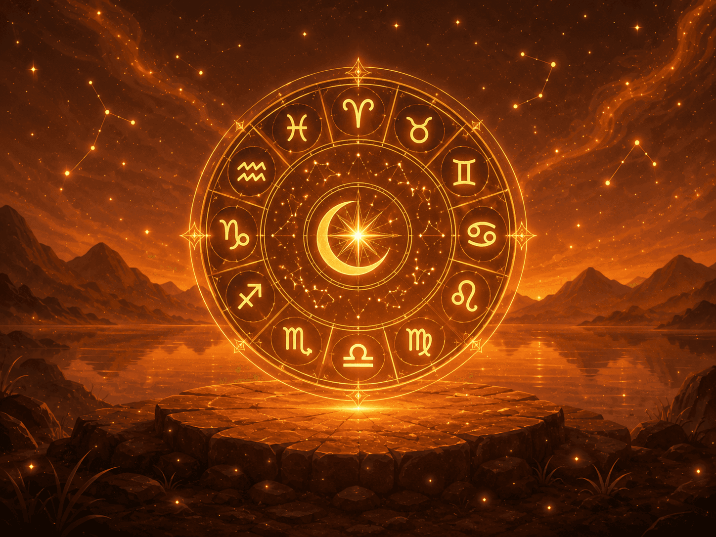 Roue astrologique dorée d’iAstral Premium